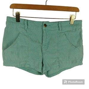 Cotton Candy Women's Mint Green Corduroy Short Shorts Pockets Size Medium